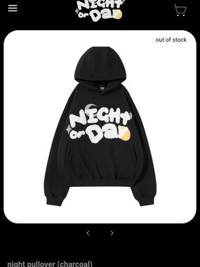 Night or Day Graphic Pullover Hoodie - Black with White & Yellow Print